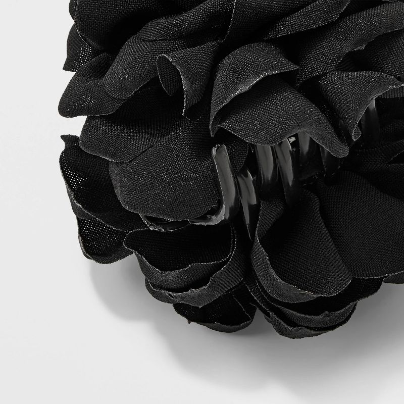 Faux Flower Claw Hair Clip - A New Day&#8482; Black, 2 of 3