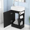 Mshliw 18.6" Bathroom Vanity with Ceramic Sink, Cabinet with Toilet Paper Holder & Two-Tier Shelf, Left or Right Orientation - 2 of 4