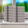 Zero Twist Cotton Ribbed Modern Geometric Border Face Towel Washcloth Set 12 by Blue Nile Mills - 2 of 4