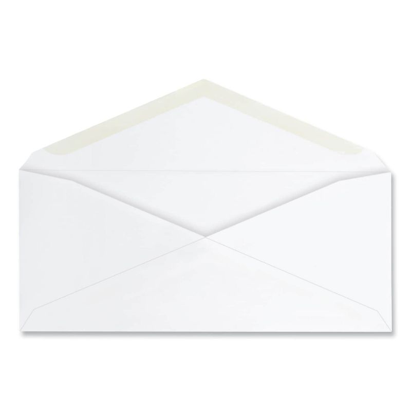 Universal Business Envelope #10 Commercial Flap Gummed Closure 4.25 x 9.63 White 125/Box 36329, 1 of 2