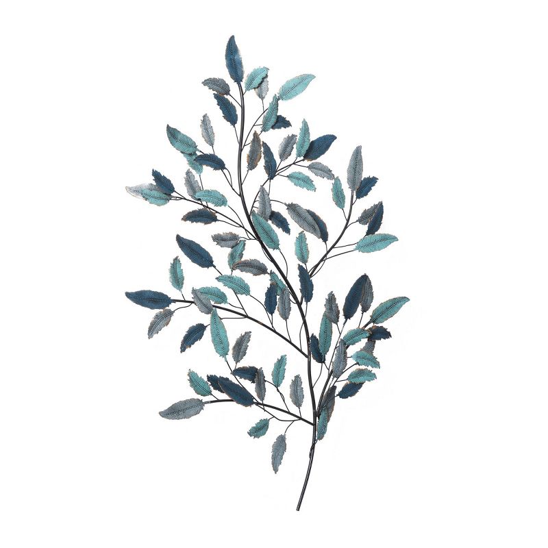 Metal Leaf Wall Decor with Gold Accent Blue - Olivia & May, 5 of 20