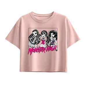 Girls' Monster High Monster High Trio Frame Short Sleeve Boxy Graphic T ...