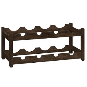 Itopfox Freestanding 2-Tier Bamboo Wine Rack for 8 Bottles, Countertop Cabinet Holder, Storage Shelf for Bar, Pantry, Wine Cellar, Basement - 1 of 4