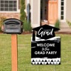 Big Dot of Happiness Black and White Graduation Party Decorations - Grad Party Welcome Yard Sign - 2 of 4