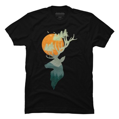 Men's Design By Humans Deer & Nature By lybrateRed T-Shirt