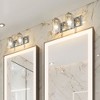 Beckett 2-Light Vanity Light - Dimmable Steel Fixture with Clear Seedy Glass Shades - 4 of 4