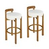 Indoor Walnut Rubberwood Bar Stools,Low Back Upholstered Armless Barstools,Modern Fabric Barstools for Kitchen Dining Room-Coolbibila - 2 of 4