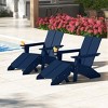 WestinTrends Riviera Outdoor 4-Piece HDPE Modern Adirondack Chairs Set with Folding Patio Ottomans and Cup Holder - 2 of 4