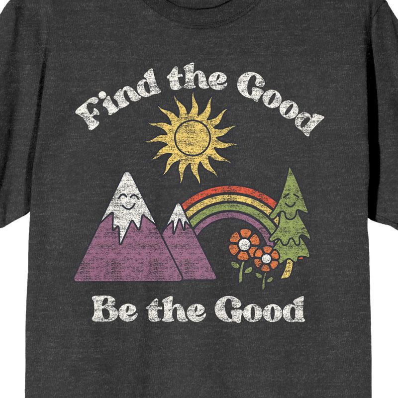 Adventure Society Find The Good Be The Good Men's Charcoal Heather T-Shirt, 2 of 4