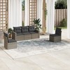vidaXL 5 Piece Patio Sofa Set with Cushions Gray Poly Rattan - Without Table - 2 of 4