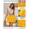 Women's Pleated Skater Skirt - High Waist Flared Mini with Ruffles for Casual Wear Yellow - 2 of 4