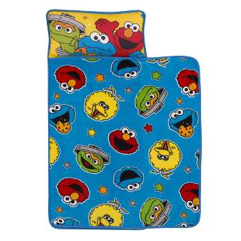 Sesame Street Come and Play Blue, Green, Red and Yellow, Elmo, Big Bird, Cookie Monster, and Oscar the Grouch Toddler Nap Mat