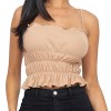 Slickblue Women's Ribbed Tiered Shirred Crop Top, Fitted Sleeveless Casual Tee, 5 Color Options, Size S-L - 3 of 4