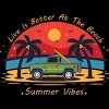 Men's Design By Humans Retro Live Is Better At The Beach By Typestock Tank Top - 2 of 2