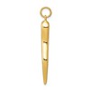 Black Bow Jewelry 14k White or Yellow Gold Solid Large Italian Horn Pendant, 5 x 40mm - 2 of 4
