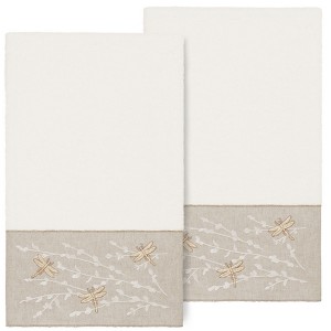 Linum Home Textiles 100% Turkish Cotton BRAELYN Embellished Towel Set - 1 of 2