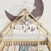 TIRAMISUBEST Twin/Full Size Wood House-Shaped Platform Bed with Fence, Semi-Open Design Kids Floor Bed Frame - 4 of 4
