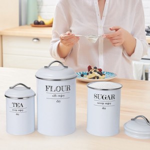 Food Storage Containers ,Kitchen Canisters Set of 3,Vintage Coffee Tea Sugar Container Sets with Airtight Lids, for Kitchen Countertop Decor - 1 of 4
