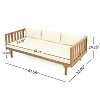GDFStudio Bordeaux Acacia 3-Seater 67" Outdoor Sofa with Water-Resistant Cushions - 3 of 4