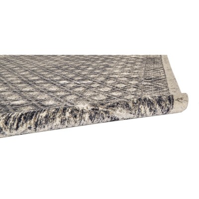Reversible Ivory Diamond Synthetic Area Rug 5'3" x 7'6"