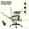 TopComfy Accent Chairs High Back Massage Desk Chair with Heat Reclining Backrest Soft Padding Comfort seat for Office, White, 31.1"*26.5"*47.8" - 4 of 4