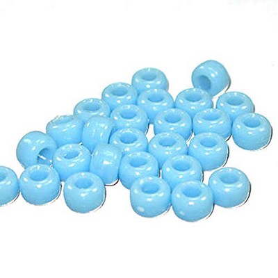 John Bead 1000pcs 9mm Plastic Crow Beads Light Blue Pony Bead