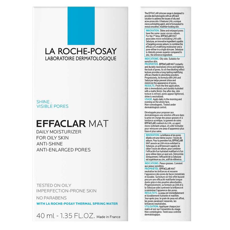 La Roche Posay Effaclar Mat Anti-Shine Face Moisturizer for Oily Skin - 1.35oz, 5 of 8