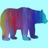 Adult Design By Humans Rainbow Watercolor Artistic Bear By Maryedenoa Racerback Tank Top - 2 of 2