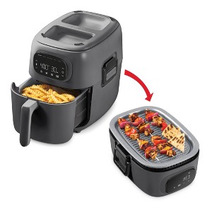 Dash 7qt Flip and Fry Digital 2-in-1 Grill + Air Fryer Graphite - 1 of 4