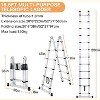 Telescoping Ladder - Portable Aluminum Extension Ladder with Non-Slip Feet & Stabilizers, Collapsible A-Frame Design for Home & Outdoor Use - 2 of 4