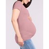 Women's V-Neck Side-Ruched Maternity Short Sleeve Tee | Motherhood Maternity - 3 of 4
