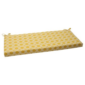 Outdoor Bench Cushion - Yellow/White Rossmere Geometric