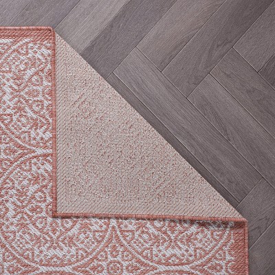 Terra Floral Circle Design 5' x 7' Easy-Care Outdoor Rug