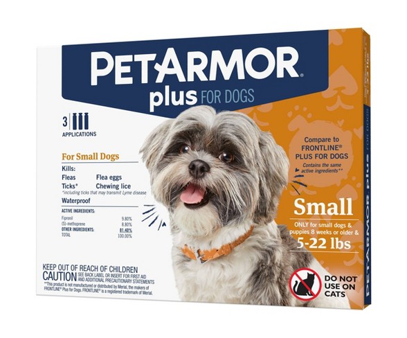 PetArmor Plus Flea and Tick Topical Treatment for Dogs - 4-22lbs - 3 Month Supply