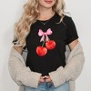 Simply Sage Market Women's Coquette Cherries Short Sleeve Graphic Tee - 2 of 3
