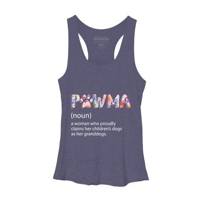 Women's Design By Humans Grandmother Loves Grandogs Pawma By littlesenh1 Racerback Tank Top