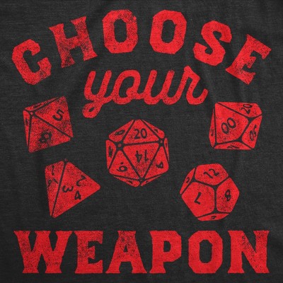 Мужские футболки Crazy Dog T-Shirts, Inc. Mens Funny T Shirts Choose Your Weapon Sarcastic Role Playing Dice Graphic Tee for Men - Crazy Dog Men's T Shirt for Nerds Black L — фото 2