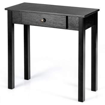 Costway Console Table with Drawer Entryway Hallway Accent Wooden Table Black