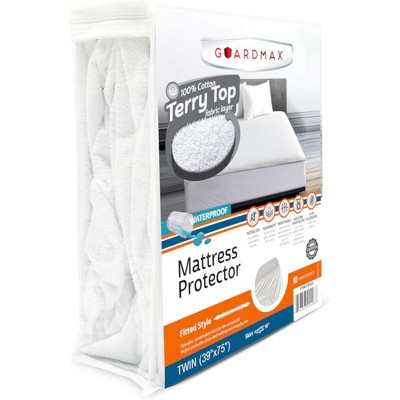 Twin Mattress Protector By Guardmax: Terry Cotton, Waterproof, Soft ...