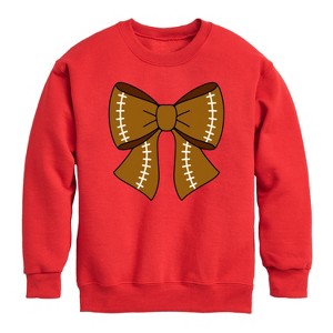 Boys' - Instant Message - Football Bow Graphic Long Sleeve Fleece Sweatshirt - 1 of 4