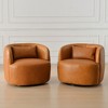 KINWELL 100% Top Grain Genuine Leather Swivel Armchair, Set of 2 Brand: KINWELL - 2 of 4