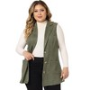 Agnes Orinda Women's Plus Size Lapel Suede Long Sleeveless Fashion Vest - 2 of 4