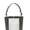 Iron Candle Holder with Glass Hurricane 18 Inch Handle Design for Home Decor By Melrose - 2 of 3