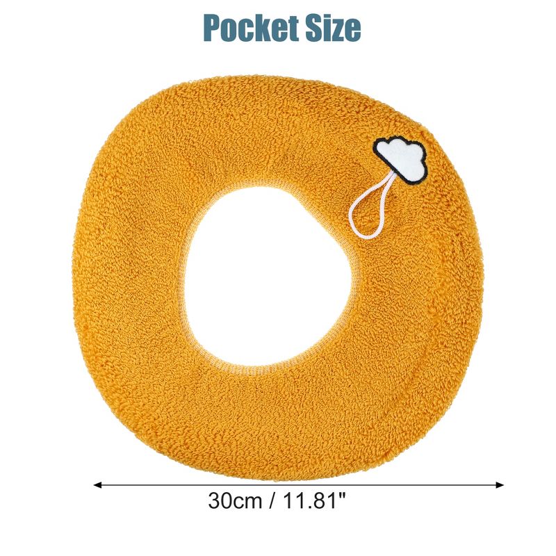 Unique Bargains Stretchable Thicker Toilet Seat Cover Pad Lid with Handle Bathroom Washable Reusable, 4 of 7