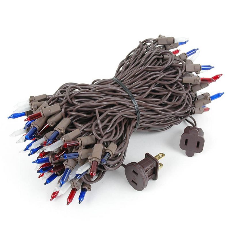 Novelty Lights 100 Light Incandescent Mini Christmas String Lights Brown Wire 50 Feet, 3 of 7