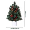 2ft Mini Pre-Lit Christmas Tree with 30 Warm Lights, Red Berries and Pine Cones, Tabletop Xmas Decor - 2 of 4