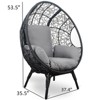 VisioGear Patio Egg Chairs with Side Table, Wicker Egg Chair with Oversized Semi-enclosed Cushion for Living Room Balcony, Black, 37.4"*53.5"*35.5" - 3 of 4