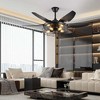 DAKAFUL 52" Industrial Caged Ceiling Fan with Remote, 6 - Speed & 4H Timer, Quiet DC Motor, Vintage Fandelier for Living Room, Bedroom(Black) - 2 of 4
