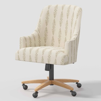 Home Decorators Collection Cosgrove Biscuit Beige Upholstered Office Chair with Arms and Adjustable Wood Base