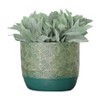 Sagebrook Home 13" Wide 2pc Swirl Polyresin Planters Green/Gold, Rust-Resistant, Indoor/Outdoor Use, Hand-Painted Finish: No Assembly - 2 of 4